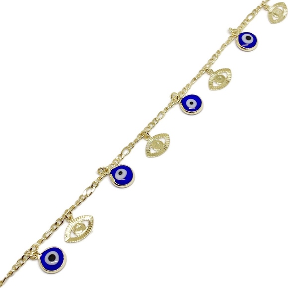 Evil Eye Charm anklet 18kts of Gold Plated - Picture 6 of 6